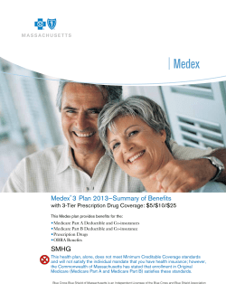 MEDEX w-obra Schedule of Benefits