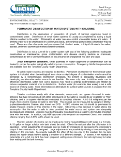 permanent disinfection of water systems with chlorine