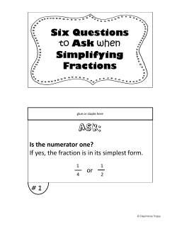 Six Questions to Ask when Simplifying Fractions