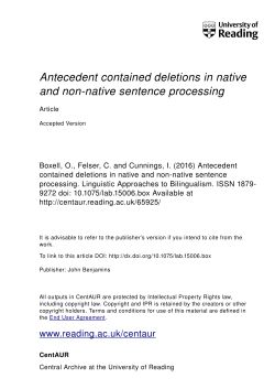 Antecedent contained deletions in native and non