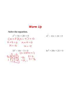 Simplify Radicals and Solve Eqs
