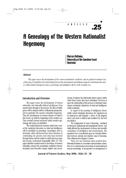 A Genealogy of the Western Rationalist Hegemony
