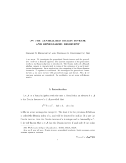 ON THE GENERALIZED DRAZIN INVERSE AND