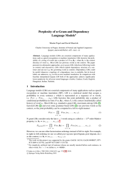 Perplexity of n-Gram and Dependency Language Models