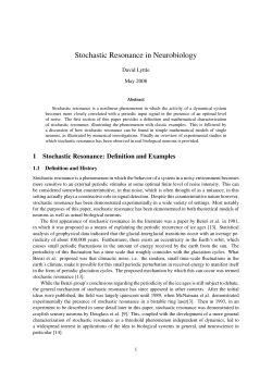 Stochastic Resonance in Neurobiology