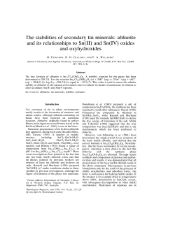 The stabilities of secondary tin minerals: abhurite and its