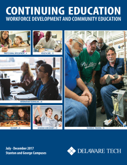 Non-Credit Course Schedule - Delaware Technical Community