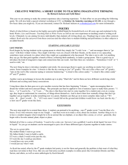 creative writing: a short guide to teaching