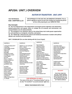 APUSH: UNIT 7 OVERVIEW