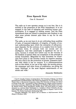 Free Speech Now - Chicago Unbound