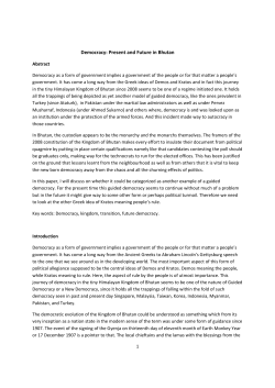 Democracy: Present and Future in Bhutan