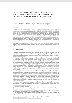 CONSTITUTIONAL AND JUDICIAL LANGUAGE PROTECTION IN