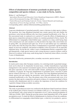 Effects of abandonment of montane grasslands on plant species
