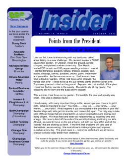 Points from the President