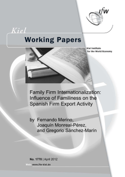 Family Firm Internationalization: Influence of Familiness on the