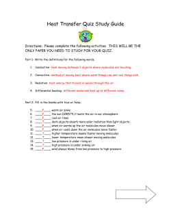 Heat Transfer Quiz Study Guide