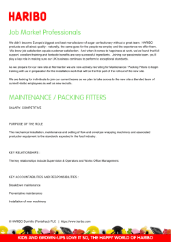 Job Market Professionals MAINTENANCE / PACKING