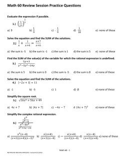 Math 60 Review Session Practice Questions