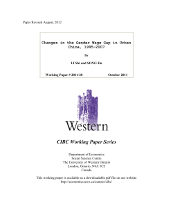 Changes in the Gender Wage Gap in Urban China, 1995-2007