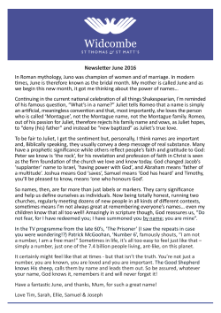 Newsletter June 2016