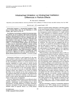 Intratracheal Inhalation vs Intratracheal Instillation: Differences in