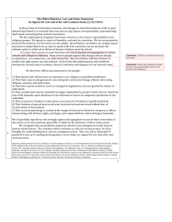 1 The White Ministers` Law and Order Statement: An Appeal for Law