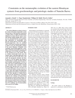 Constraints on the metamorphic evolution of the eastern Himalayan