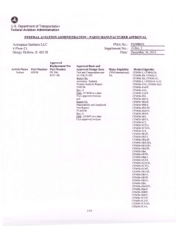 NSL Aerospace - AS106 Airline PMA Approval Packet