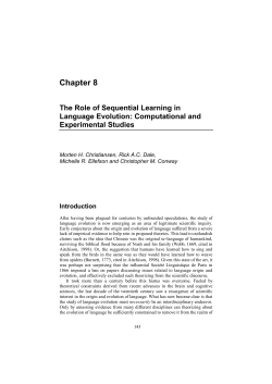 The role of sequential learning in language evolution