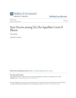 Stare Decisis among [Sic] the Appellate Court of