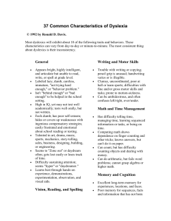 37 Common Characteristics of Dyslexia