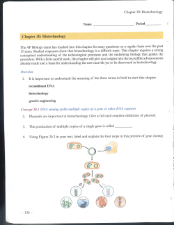 Chapter 20: Biotechnology