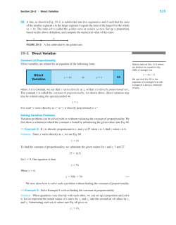 515 19&ndash;2 Direct Variation Direct Variation