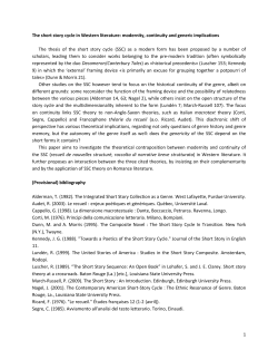 1 The short story cycle in Western literature: modernity, continuity
