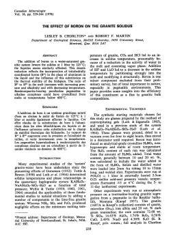 the effect of boron on the granite solidus