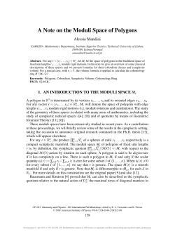 A Note on the Moduli Space of Polygons