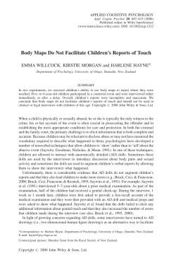 Body maps do not facilitate children`s reports of touch