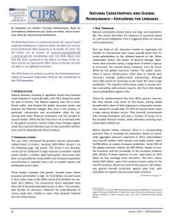 Natural Catastrophes and Global Reinsurance