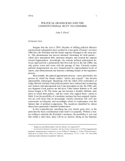 Political Deadlocks and the Constitutional Duty to Confirm