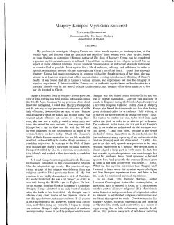 Margery Kempe`s Mysticism Explored