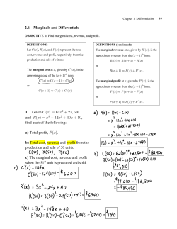 2.6 Marginals and Differentials 1. a) b) Given and , find each of the