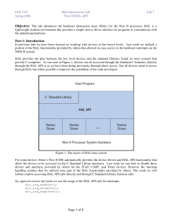 Microprocessors Lab Lab 7 Nios II HAL API Page 1 of 8 Part 1