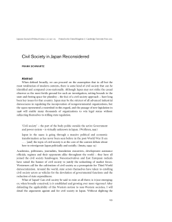 Civil Society in Japan Reconsidered