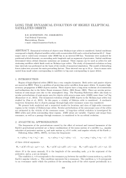 long time dynamical evolution of highly elliptical satellites orbits