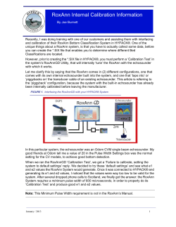 RoxAnn Internal Calibration Information