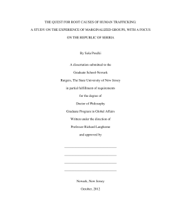 The Quest for Root Causes of Human Trafficking