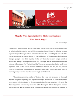 Mugabe Wins Again in the 2013 Zimbabwe Elections: What does it