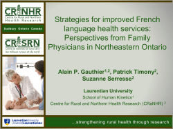 Perspectives from Family Physicians in Northeastern