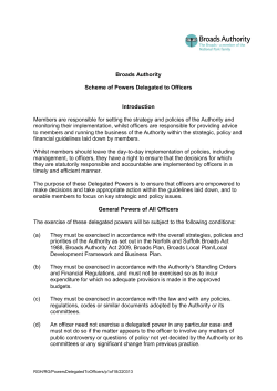 Scheme of Delegated Powers