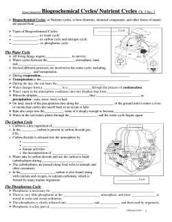 Biogeochemical Cycles/ Nutrient Cycles